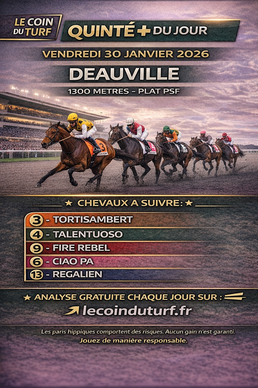 Analyse Quinté+ du jour – 30/01/2026 Deauville – R1 – Prix du Tréport