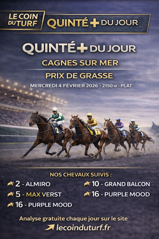 Analyse Quinté+ du jour – Prix de Grasse –  Mercredi 4 février 2026