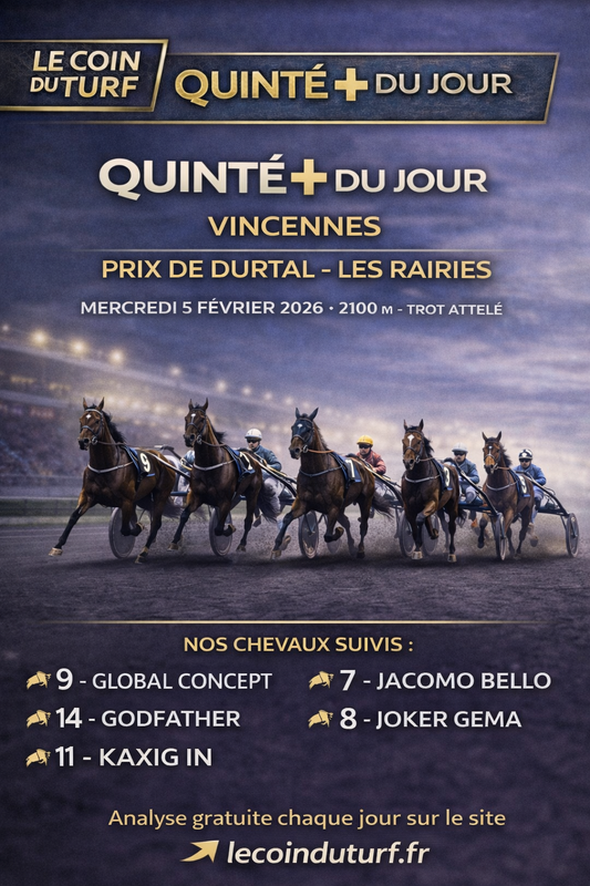 Analyse Quinté+ du jour – 5/02/2026 - PRIX DE DURTAL – LES RAIRIES